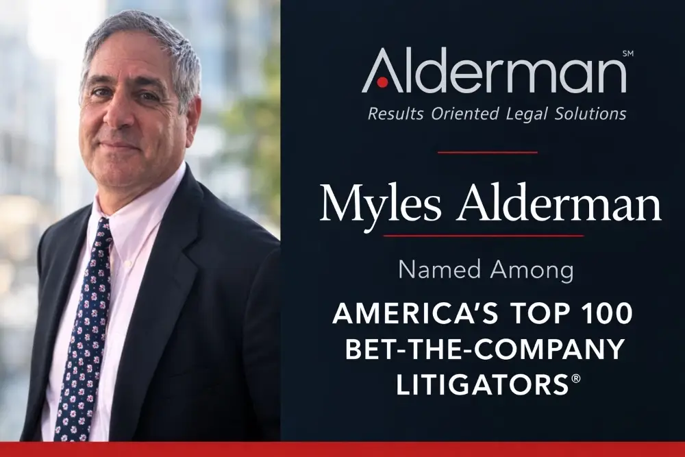 Myles Alderman, Named Among America’s Top 100 Bet-the-Company Litigators®